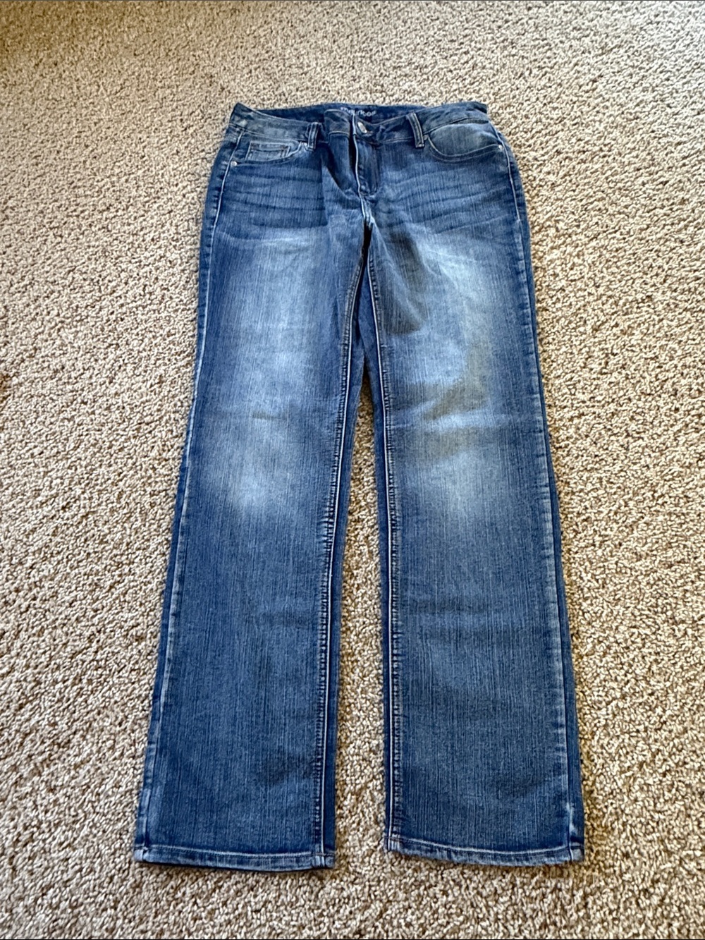 Maurices Blue Straight-Leg Jeans with Light Fading